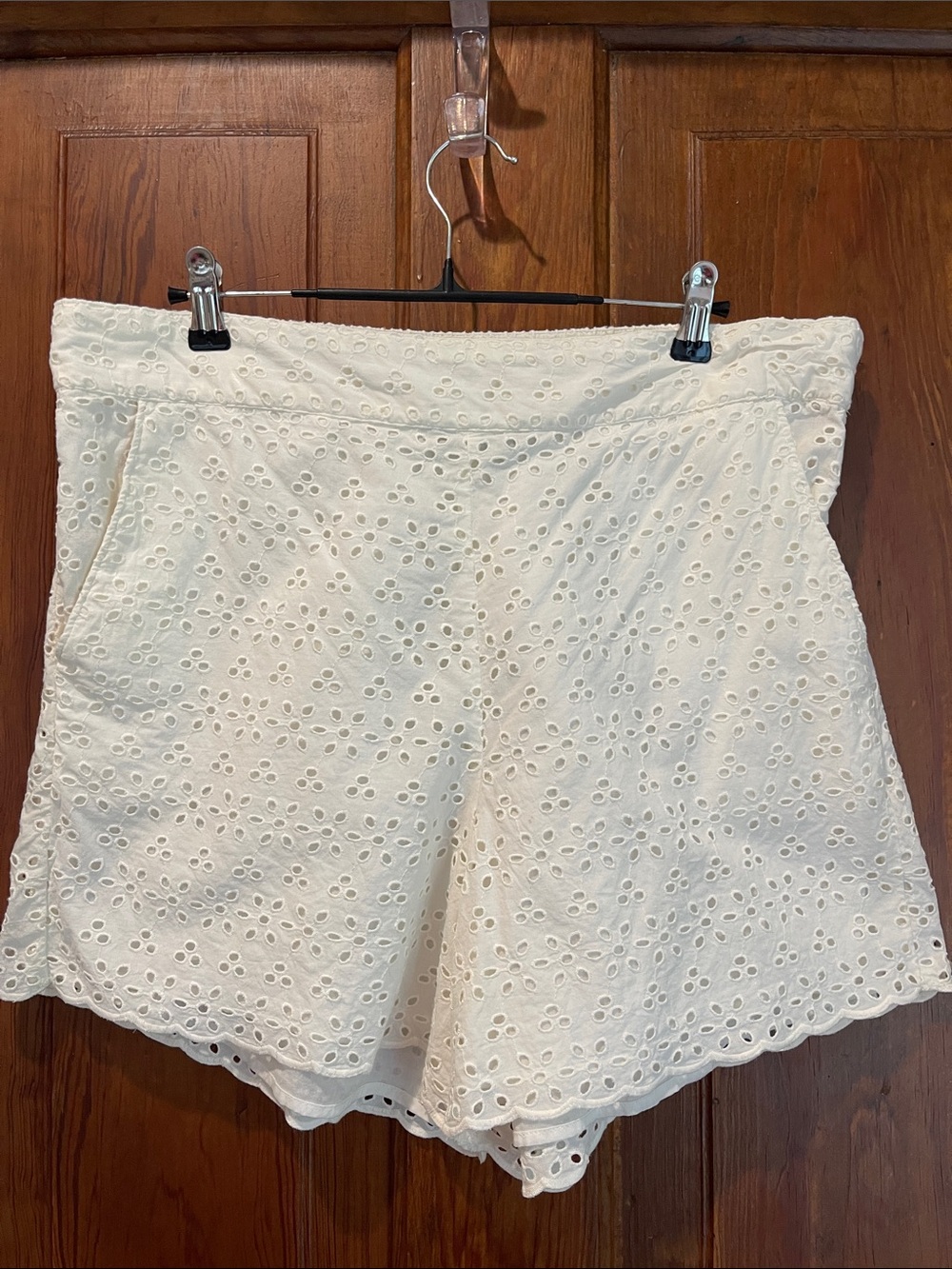 Jessica Simpson White Eyelet High-Waist Shorts